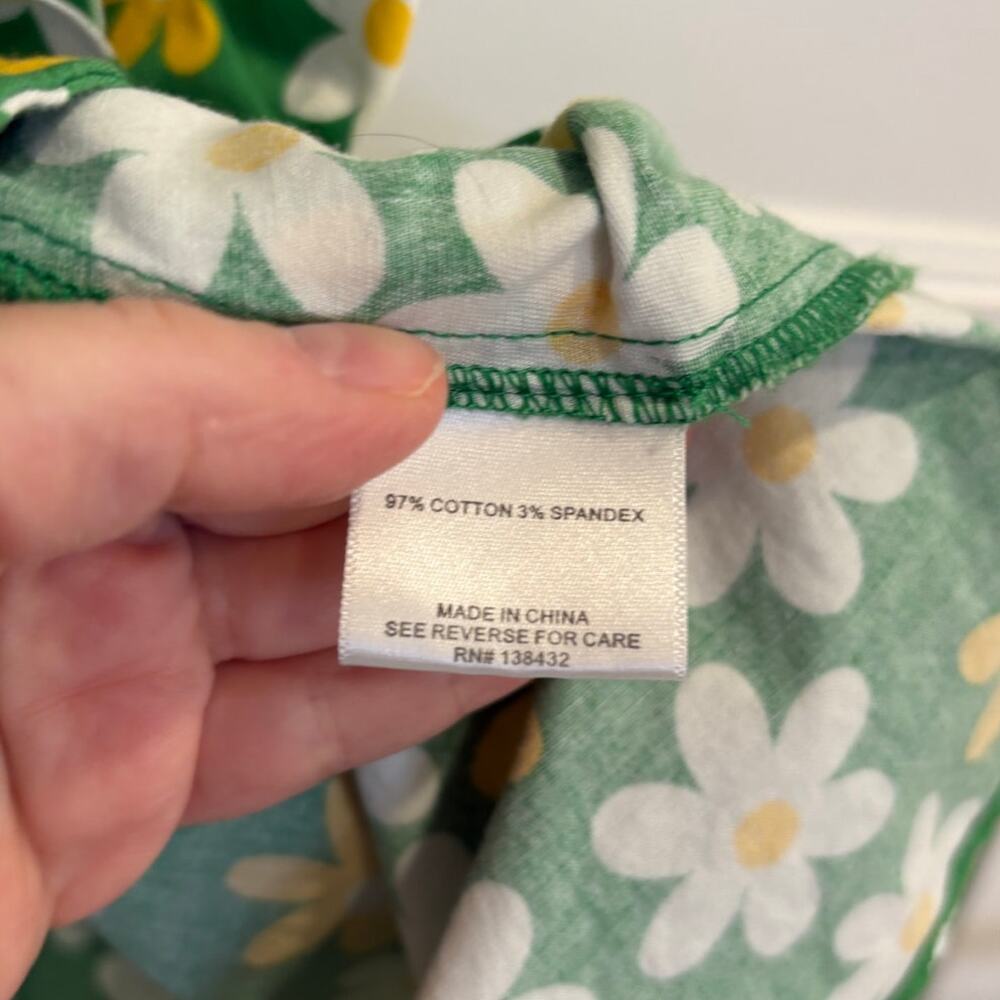 Modcloth Size Small Summer School Cool Green White Yellow Daisy Dress Retro - Picture 6 of 6